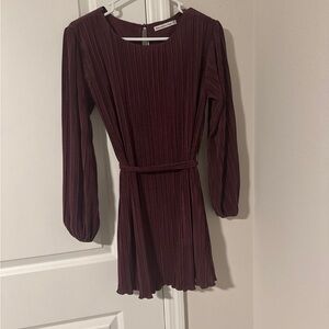 Abercrombie & Fitch Maroon Pleated Dress